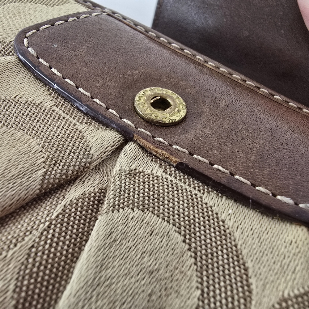 Coach Madison Op Art Optic Carriage Leather Wallet CC Checkbook Clutch Snap Y2k - Picture 2 of 11